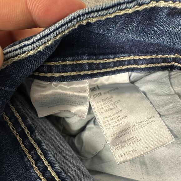 Vintage Y2K Wallflower Embroidered/Embellished Blue Bootcut Denim Jeans Size 5 - Picture 4 of 8